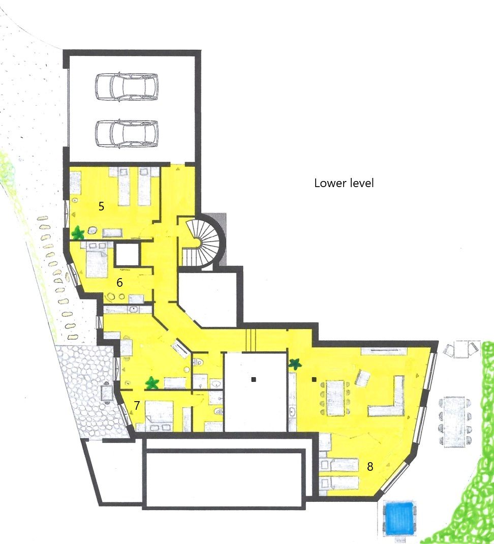 Floor plan of the lower level