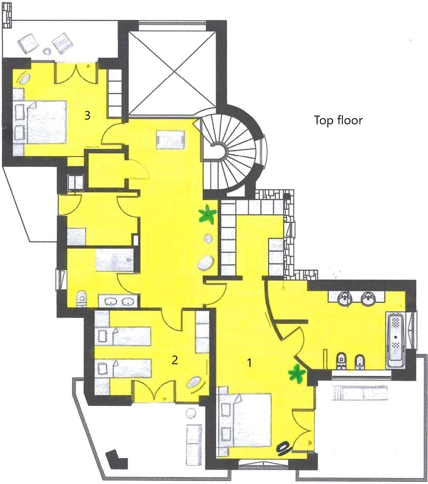 Floor plan of the top floor