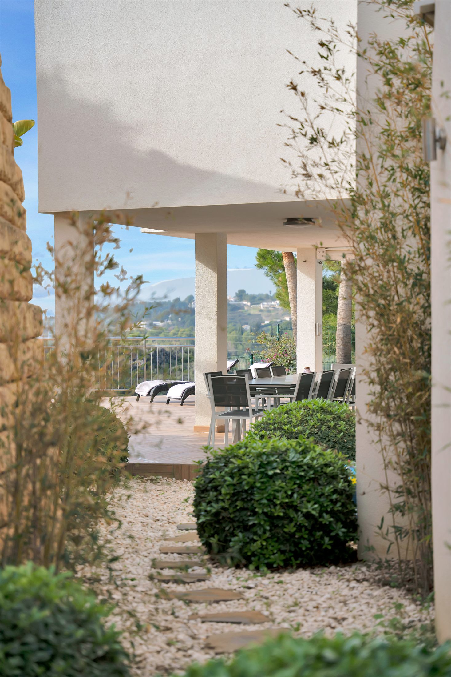 View of the villa from the garden