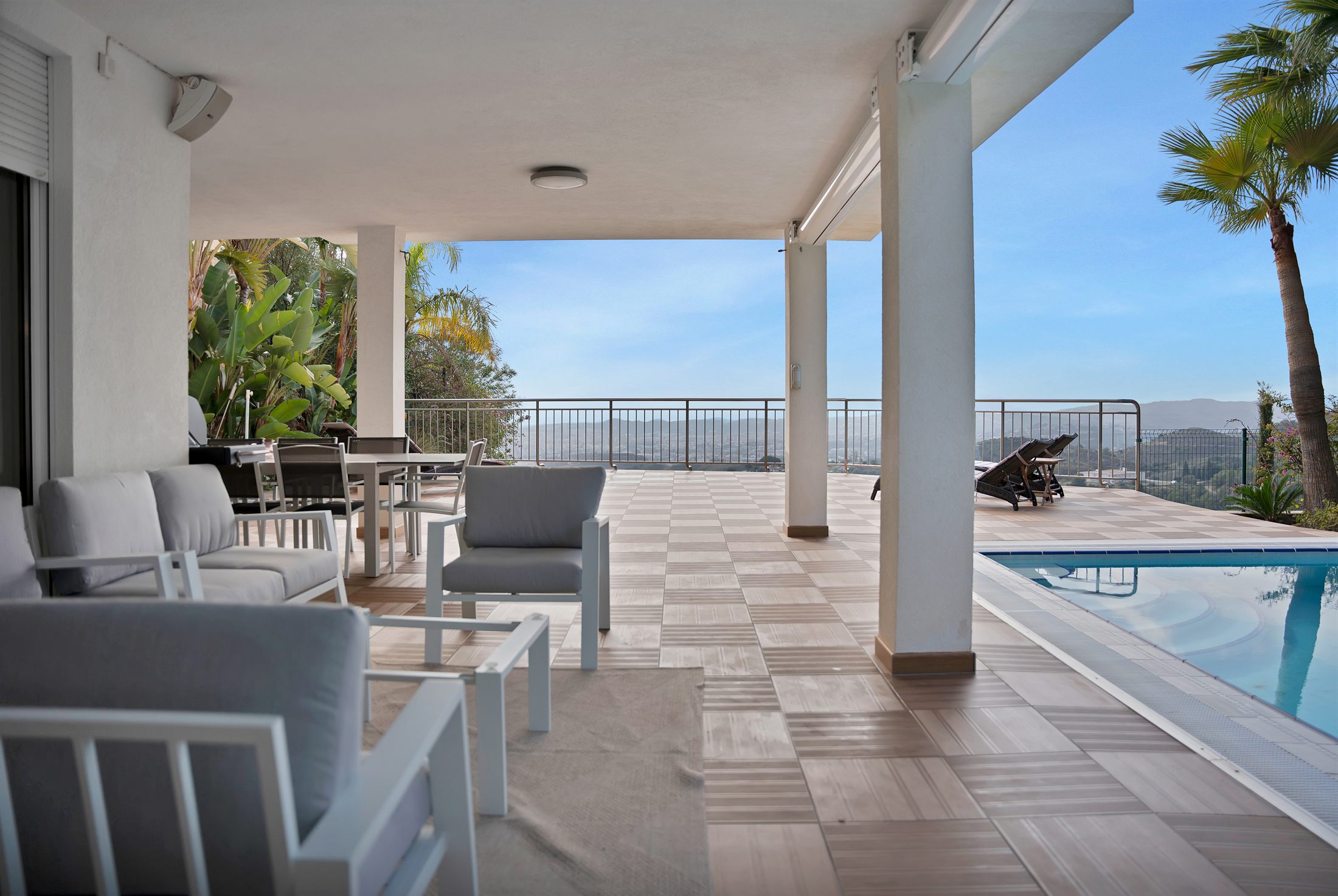 Living and dining area opening to the terrace