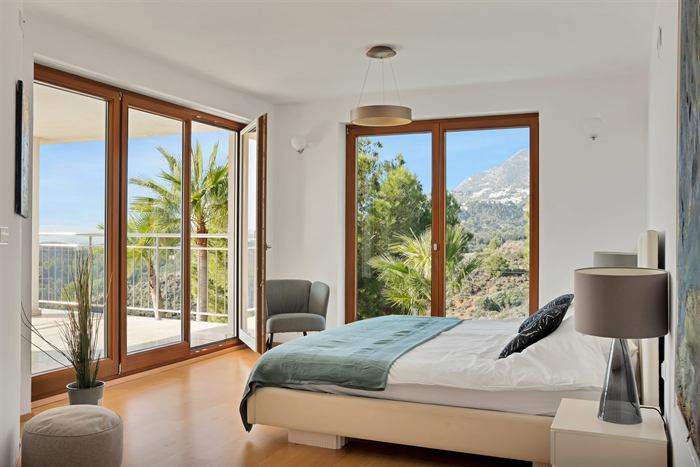 Bright bedroom with garden view